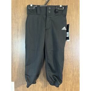 NWT Adidas boys baseball tripple stripe pants black xxs summer sports t-ball